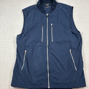 Men's SCOTTeVEST 101 Vest 9 Hidden Pockets Blue Medium Conceal Golf Travel